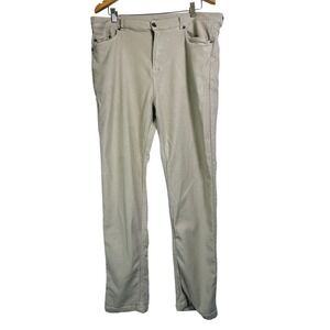 Magaschoni Mens Size 38x34 Beige 5-Pocket Straight Leg Stretch Pants Cotton